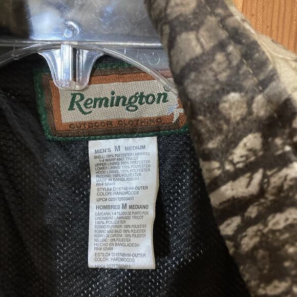Remington Real Tree Hardwood Camo Insulated Coat Mens M Thermal Thermore Hunting - Picture 8 of 10